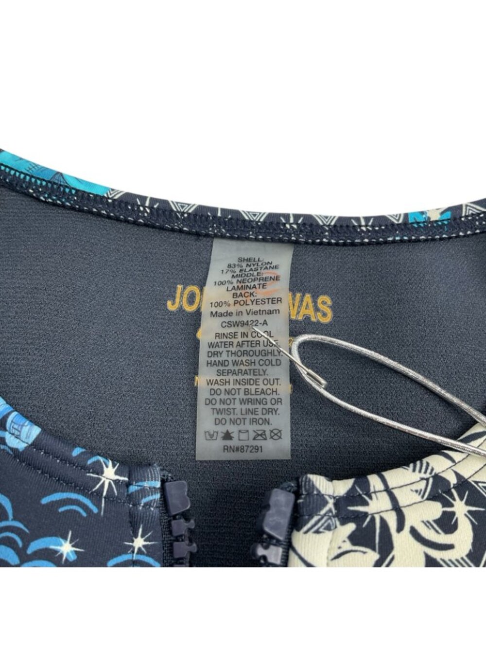 Johnny Was Swimsuit Womens Sz S Phoenix Neoprene One-Piece Surf Nwt $298 - Picture 7 of 11